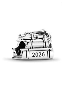 2026 Graduation Cap and Books Charm 925 sterling silver